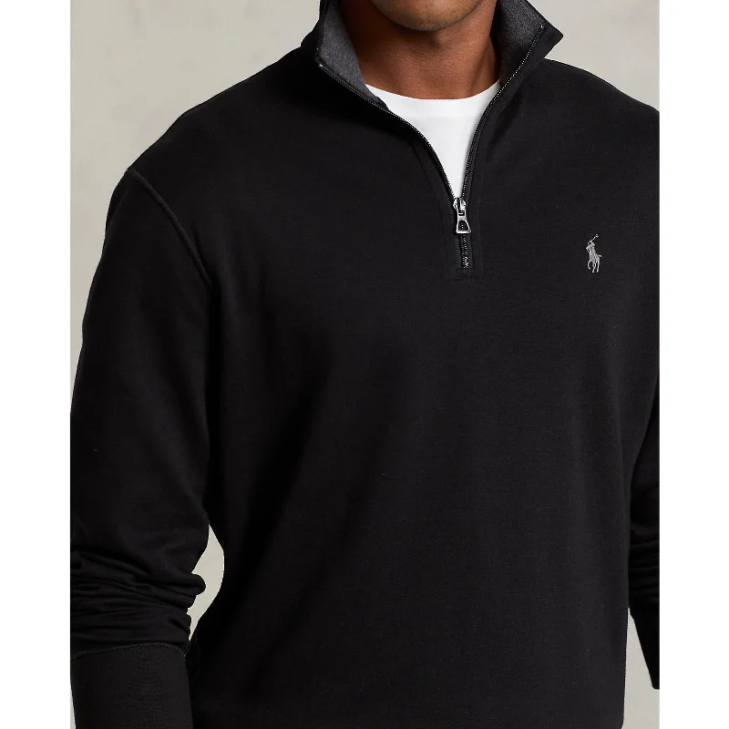Sporty T-shirts Polo Ralph Lauren - Luxury Jersey Quarter Zip Pullover - Polo Black