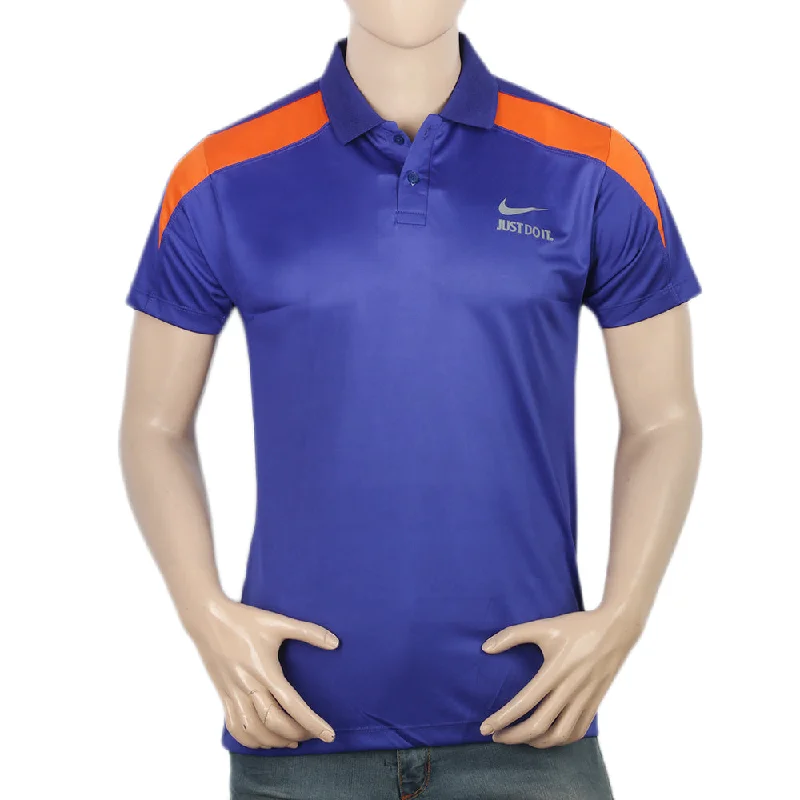 Casual Sneakers Men's Half Sleeves Polo T-Shirt - Royal Blue