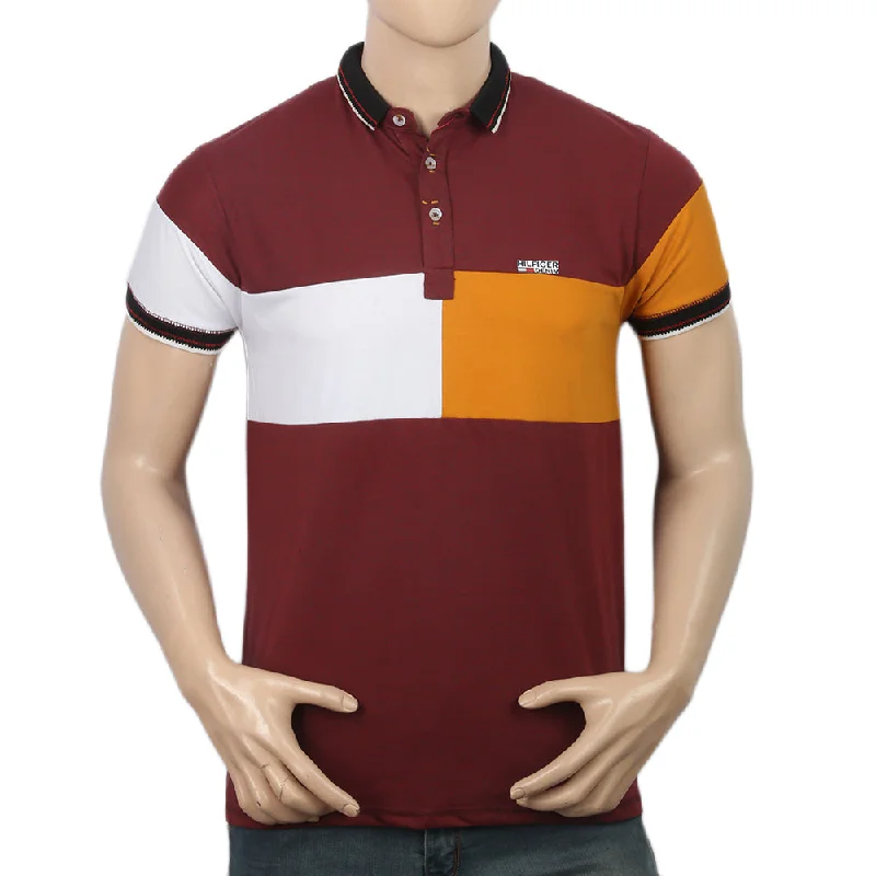 Urban Tops Men's Half Sleeves Polo T-Shirt - Maroon