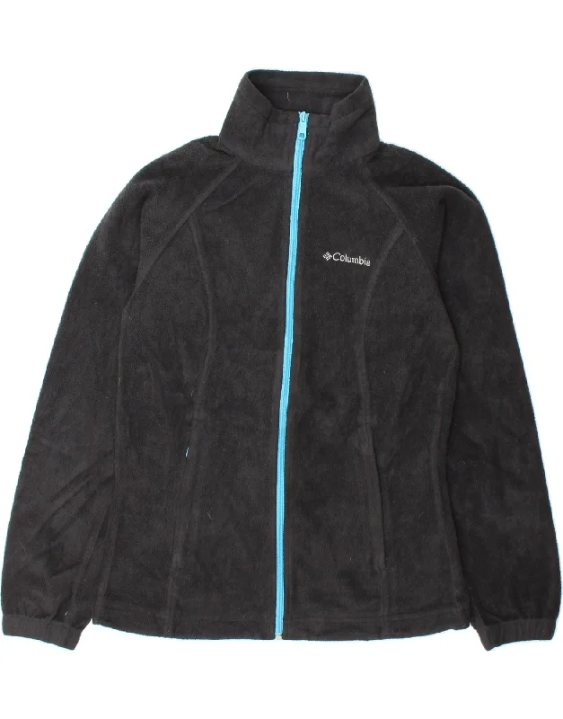 Cozy Hoodies COLUMBIA Mens Fleece Jacket UK 36 Small Black Polyester