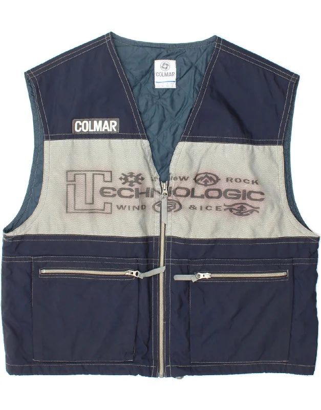 Street Style Shoes COLMAR Mens Graphic Gilet IT 52 Large Navy Blue Colourblock Polyester Street Style Shoes COLMAR Mens Graphic Gilet IT 52 Large Navy Blue Colourblock Polyester