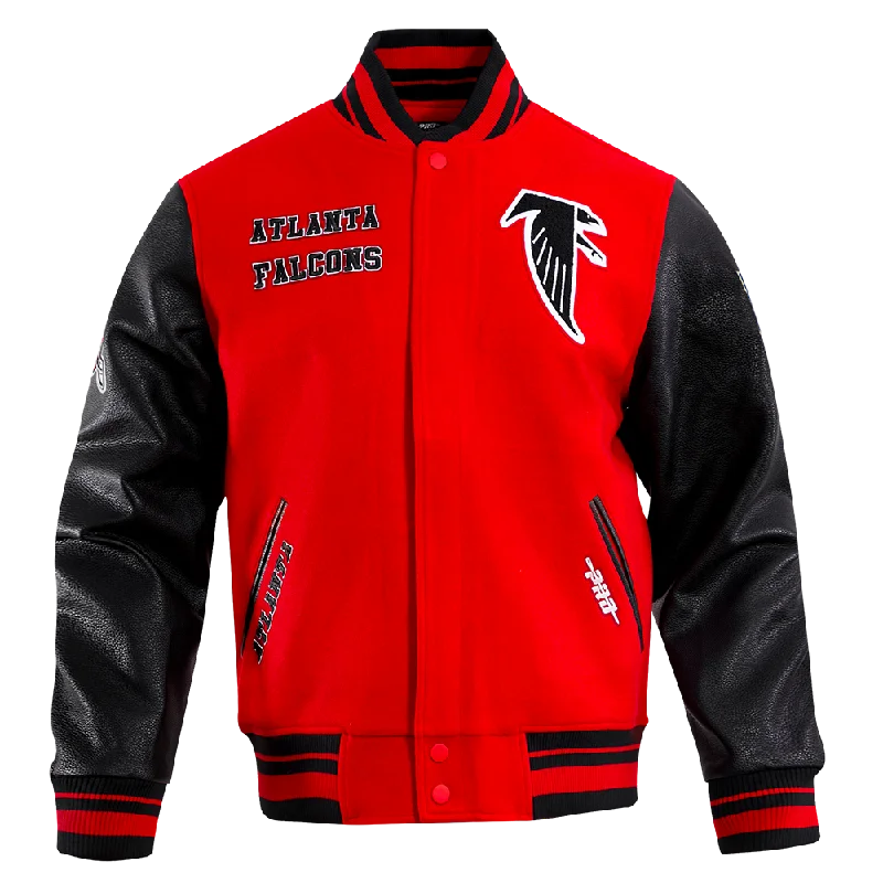 Sleek Pants NFL ATLANTA FALCONS RETRO CLASSIC MEN'S RIB WOOL VARSITY JACKET (RED/BLACK) Sleek Pants NFL ATLANTA FALCONS RETRO CLASSIC MEN'S RIB WOOL VARSITY JACKET (RED/BLACK)