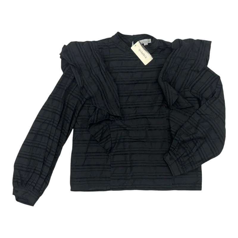 Casual Shirts Top Ls By Allison Joy In Black, Size:L