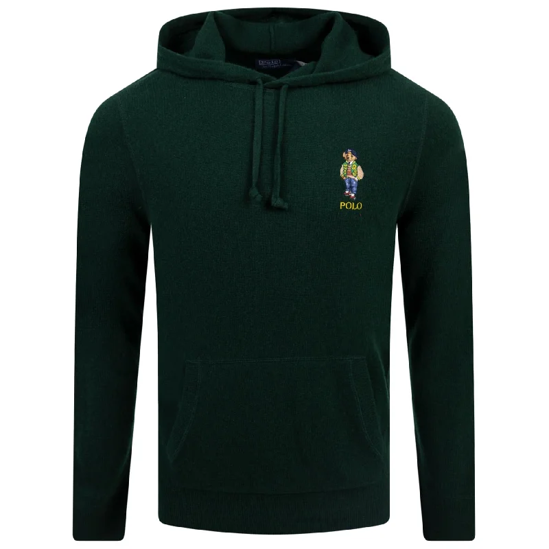 Premium Casuals Polo Golf Bear Knitted Wool Hoodie Moss Agate - AW24