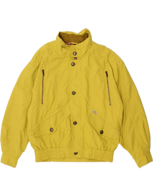 Relaxed Footwear VINTAGE Mens Bomber Jacket UK 36 Small Yellow Polyamide