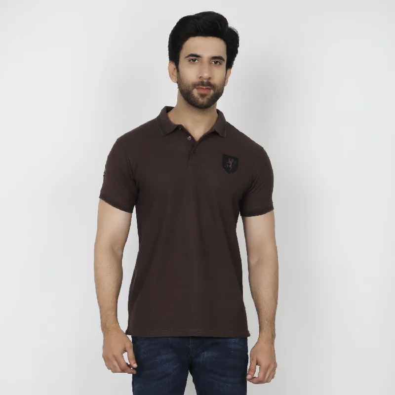 Easy Styles Men's Half Sleeves Polo T-Shirt - Chocolate