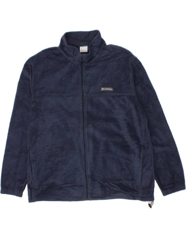 Cool Shorts COLUMBIA Mens Fleece Jacket UK 46 3XL Navy Blue Polyester