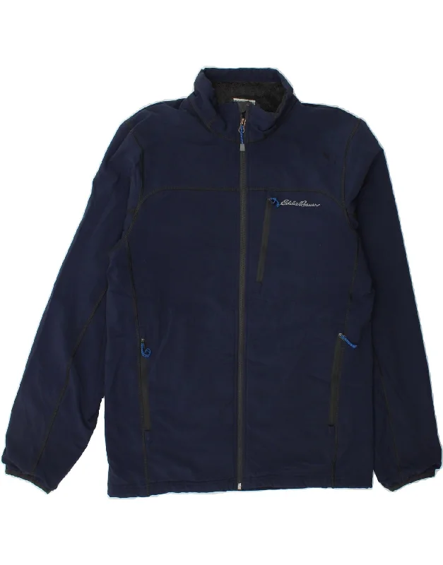 Sporty Hoodies EDDIE BAUER Mens Windbreaker Jacket UK 36 Small Navy Blue Polyester