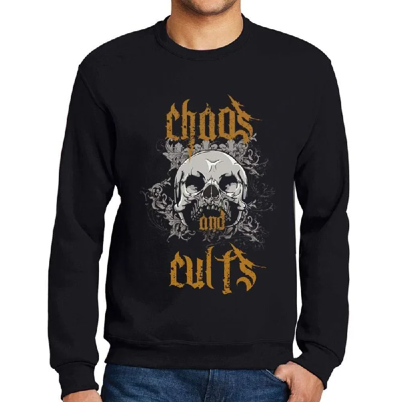 Cozy Outerwear Ultrabasic - Homme Imprimé Graphique Sweat-Shirt Chaos and CULTS Noir Profond Cozy Outerwear Ultrabasic - Homme Imprimé Graphique Sweat-Shirt Chaos and CULTS Noir Profond