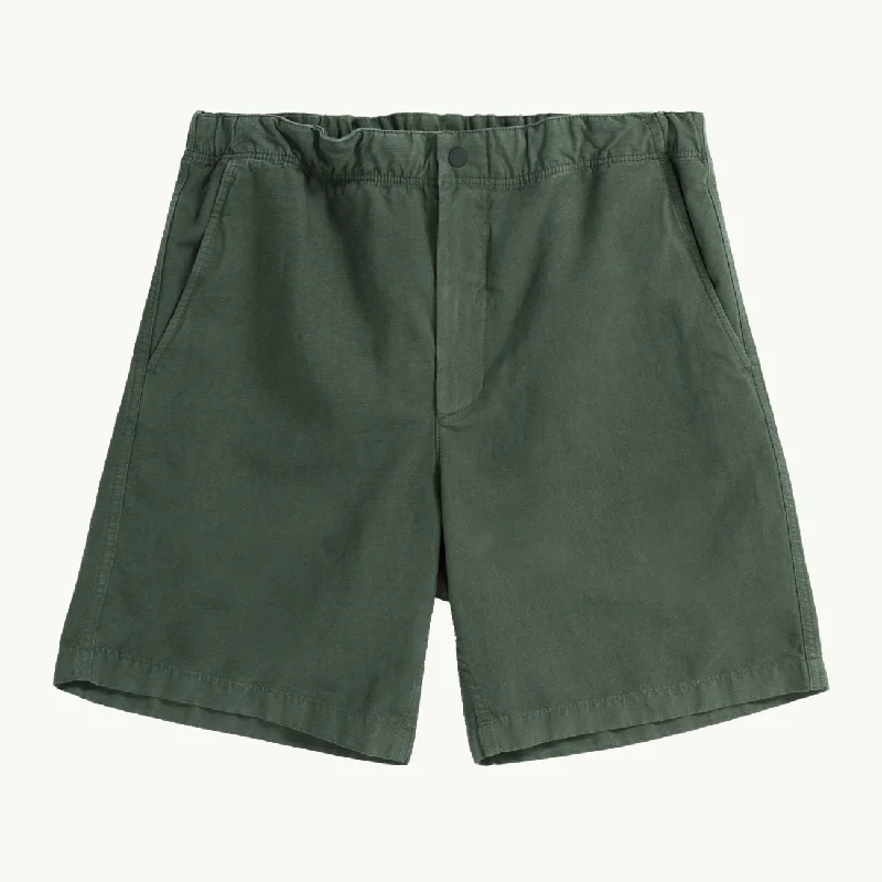Modern Pants Ezra Relaxed Cotton Linen Short - Spruce Green