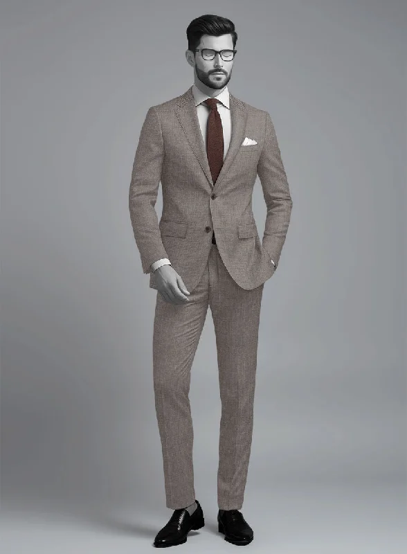 Cozy Wear Napolean Costa Mini Houndstooth Brown Wool Suit