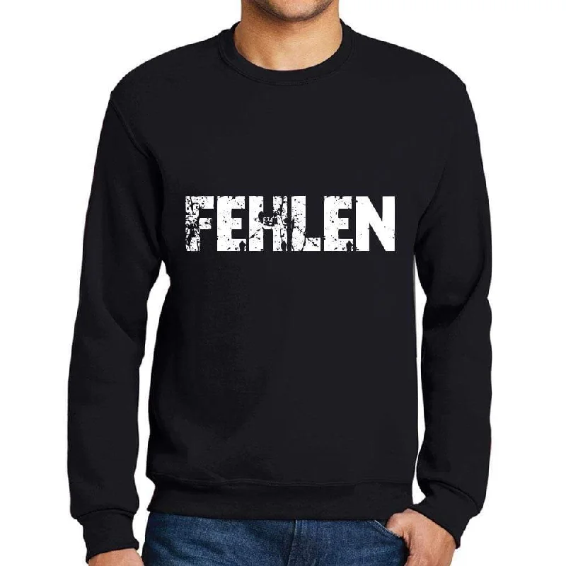 Classic Suits Men's Printed Graphic Sweatshirt Popular Words FEHLEN Deep Black
