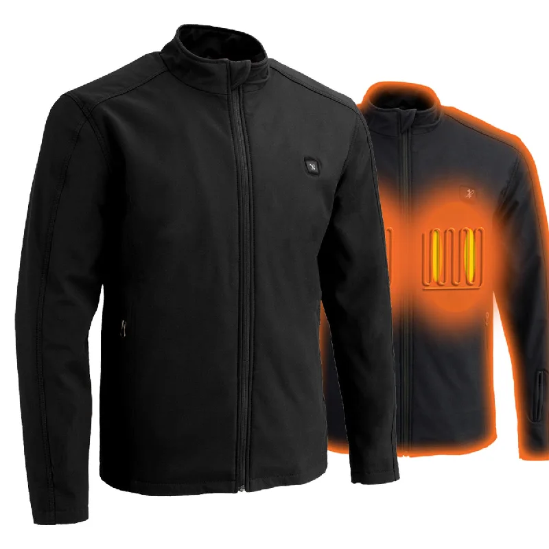 Cozy Hoodies Nexgen Heat MPM1762SET Men’s Soft Shell Heated Jacket - Black Standup Collar Jacket for Winter with Battery Pack Cozy Hoodies Nexgen Heat MPM1762SET Men’s Soft Shell Heated Jacket - Black Standup Collar Jacket for Winter with Battery Pack
