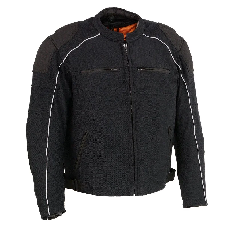 Classic Suits Milwaukee Leather MPM1791 Men's Black Armored Textile Motorcycle Jacket-All Season Jacket w/ Removable Liner Classic Suits Milwaukee Leather MPM1791 Men's Black Armored Textile Motorcycle Jacket-All Season Jacket w/ Removable Liner
