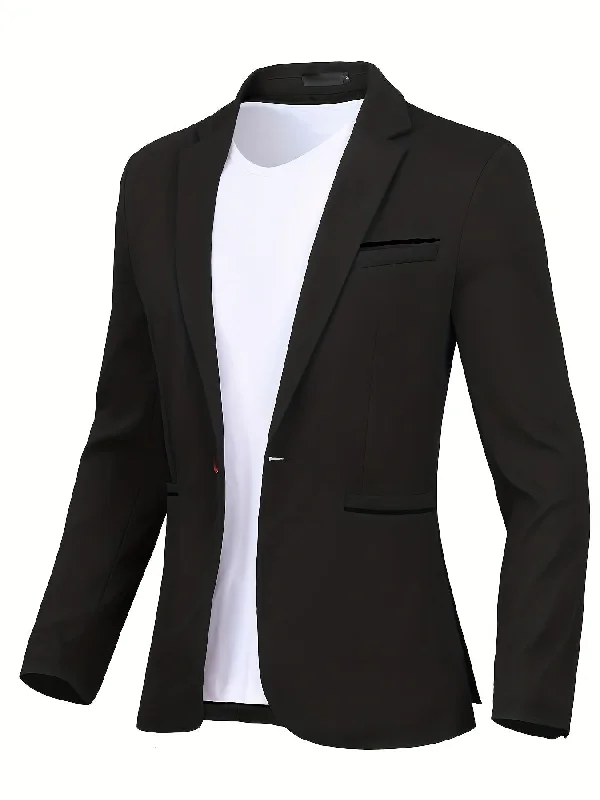 All-Season Jackets Men's Suit Slim Fit Blazer With One Button