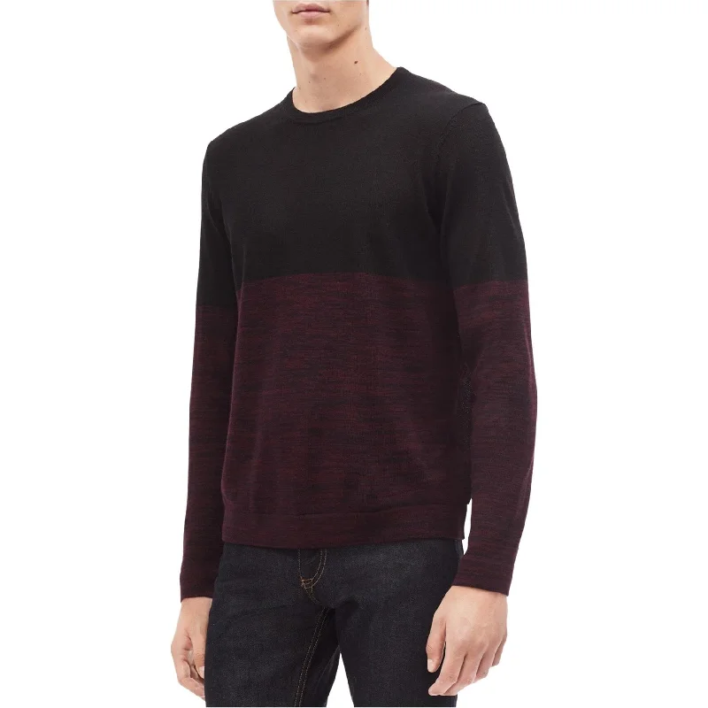 Versatile Outfits Calvin Klein Mens Colorblocked Knit Sweater, Black, X-Small