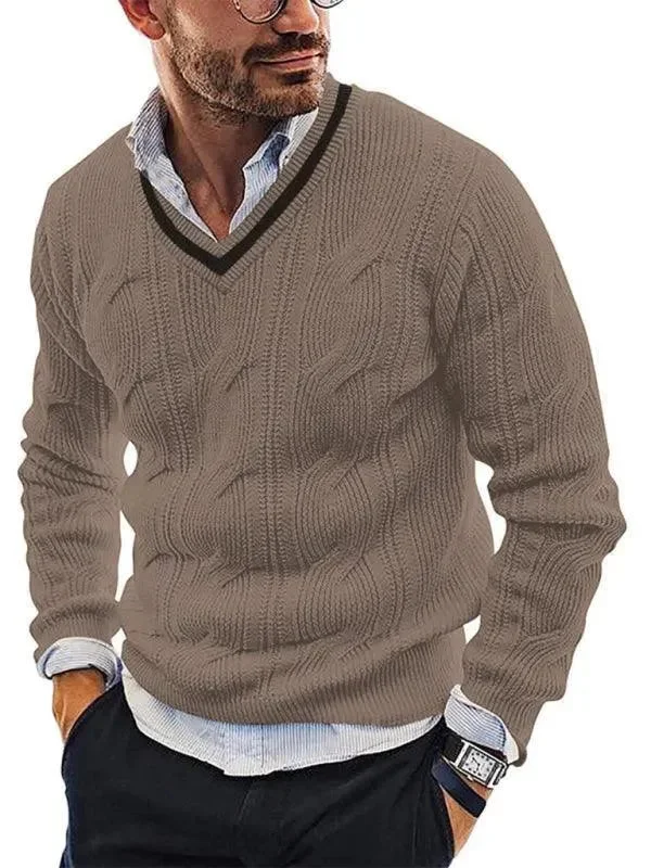 Sports Gear V-Neck Slim Fit Men Pullover Sweater
