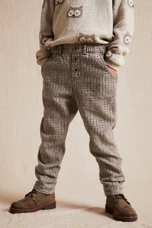 Modern Pants Kids brown checked twill pants