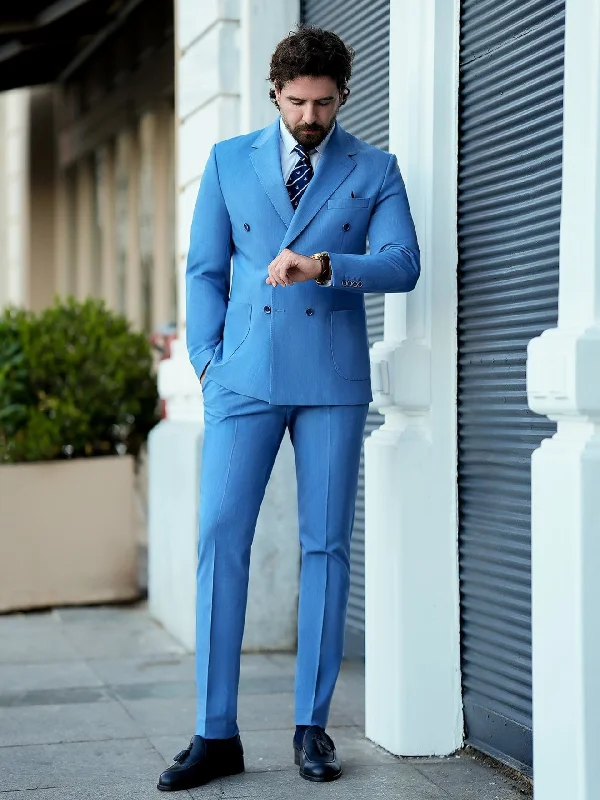 Easy Styles Blue Double Breasted Suit 2-Piece