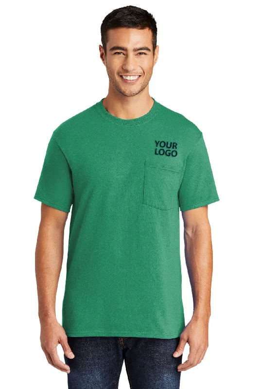 Smart Jeans Port & Company Core Blend Branded Pocket Tee's, Kelly