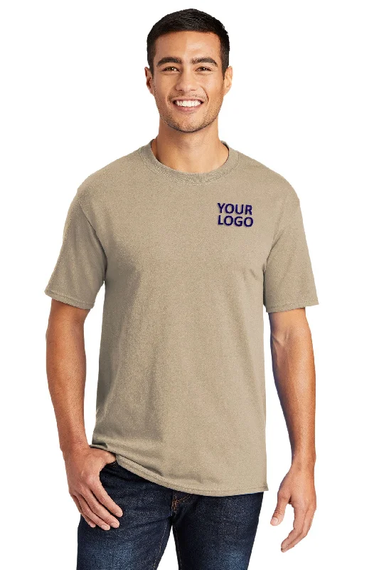 Street Styles Port & Company Core Blend Branded Tee's, Desert Sand