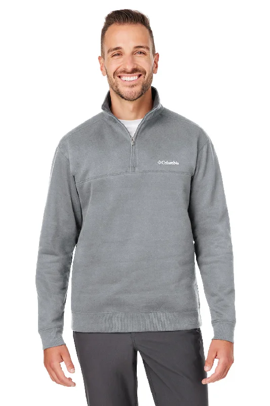 Premium Casuals Columbia Mens Hart Mountain Long Sleeve 1/4 Zip Sweater - Heather Charcoal Grey Premium Casuals Columbia Mens Hart Mountain Long Sleeve 1/4 Zip Sweater - Heather Charcoal Grey