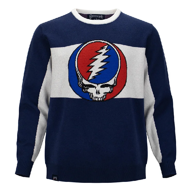 Street Style Shoes Grateful Dead | Regular Sweater | Stealie in Blue & White