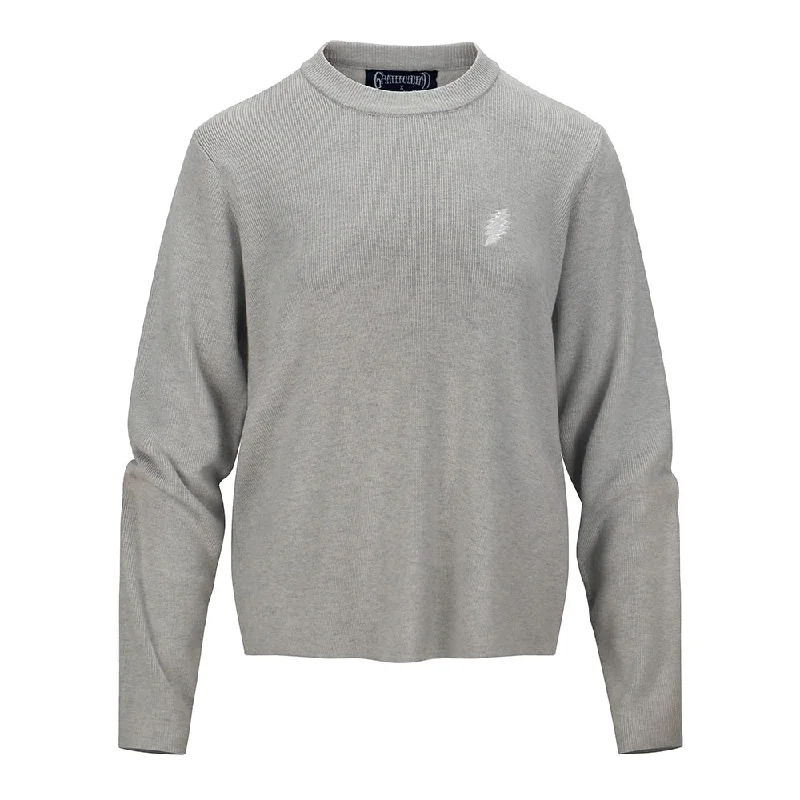 Cozy Hoodies Grateful Dead | Women Crewneck Sweater | Grey White Bolt