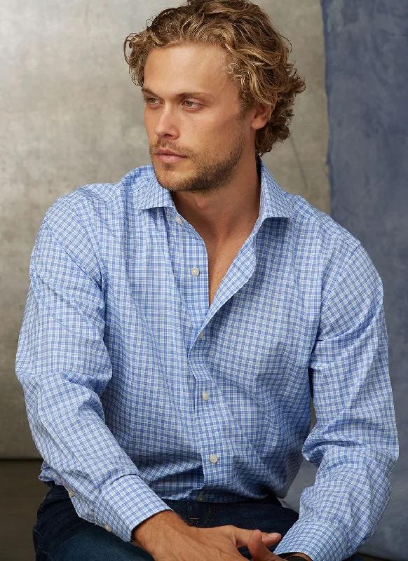Relaxed Denim Liam in Blue Multicheck Shirt